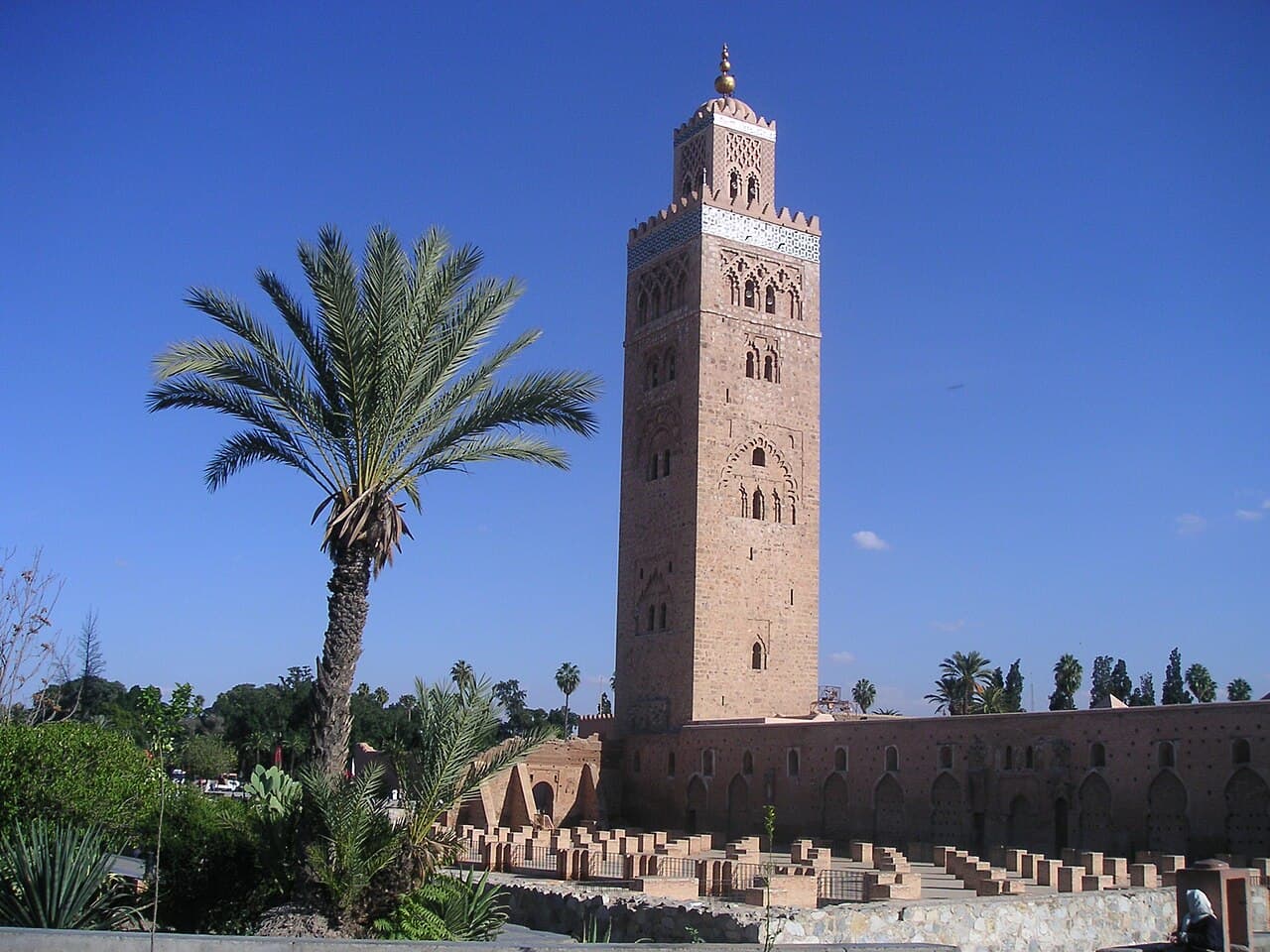 Koutoubia Mosque and gardens in daylight